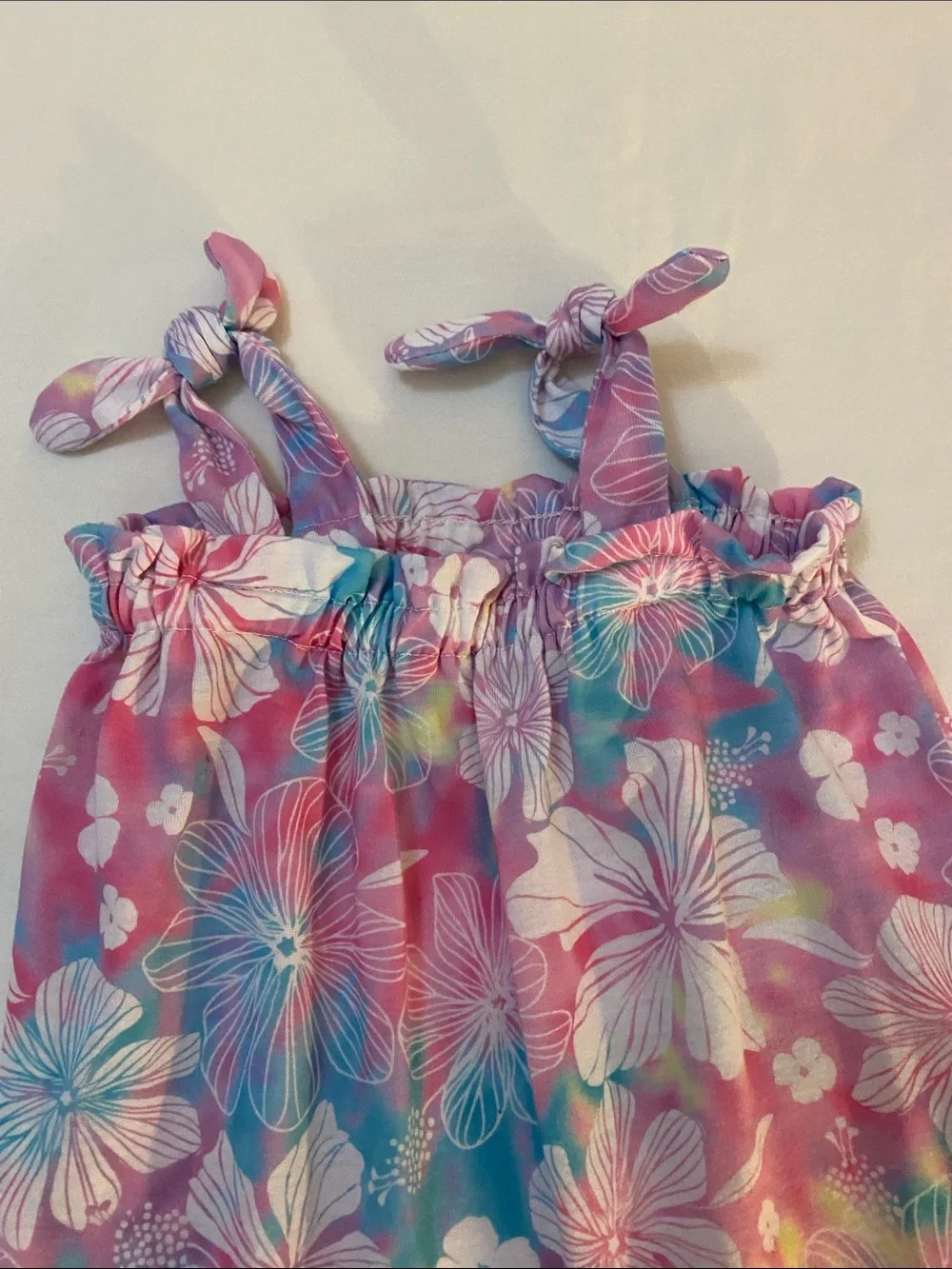 The Children's Place Pink & Blue Floral Tie-Shoulder Nightgown